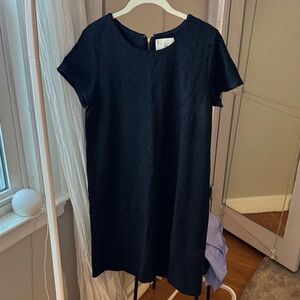 Kate Spade Black Swiss dotted A Line Dress